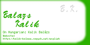 balazs kalik business card